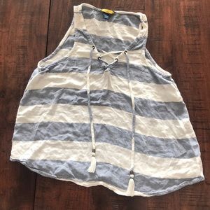 Really cute blue white striped tank top